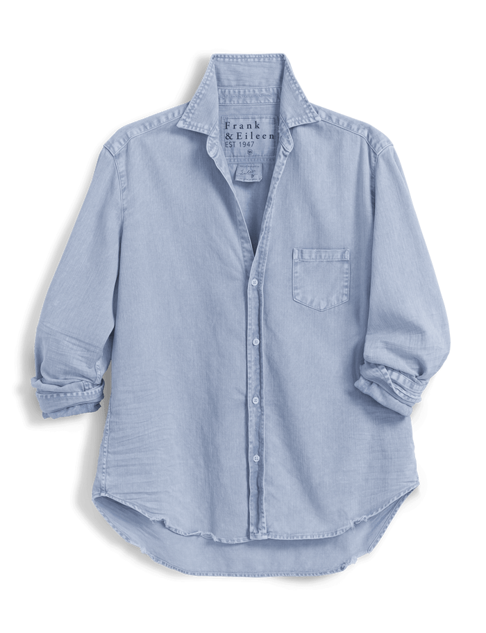 Light blue button-up shirt on a transparent background