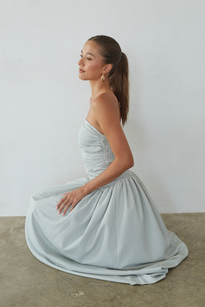 Elara Striped Maxi Dress