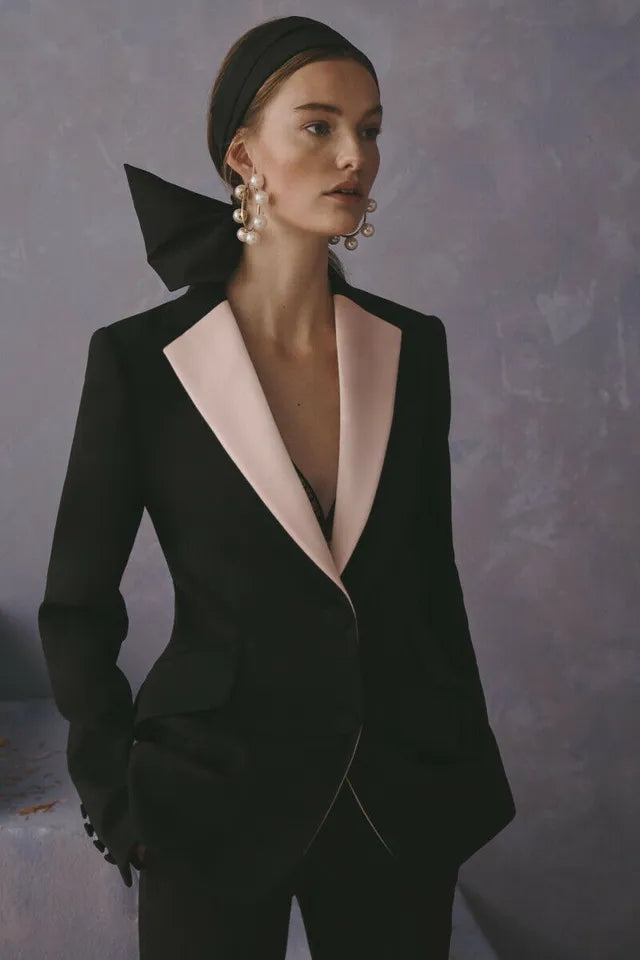 Elegant Blazers Set Long Sleeve Custom Made Two Piece Suits (Jacket+Pants) - Envious Designs