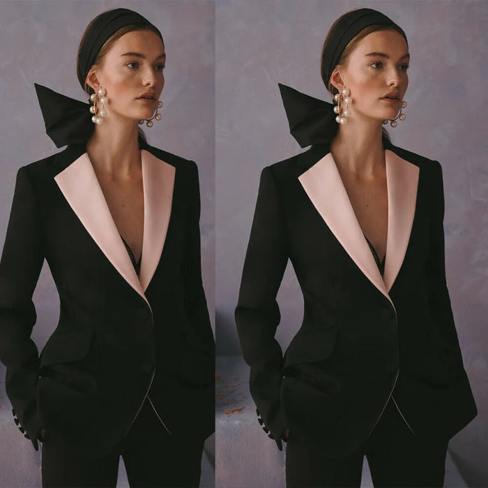 Elegant Blazers Set Long Sleeve Custom Made Two Piece Suits (Jacket+Pants) - Envious Designs