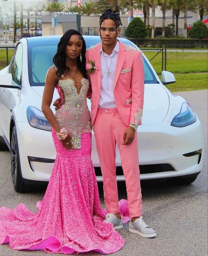 Elegant Rhinestone Beads Prom Dress - Envious Designs