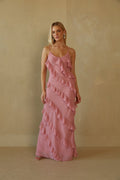 pink-image | dusty rose ruffle maxi dress -  homecoming dress