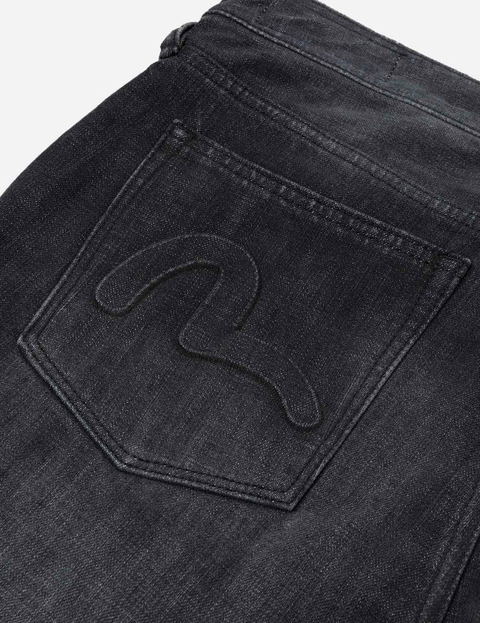 Emboss Seagull and Logo Regular Fit Denim Jogger