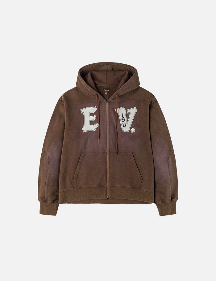EV and Seagull Patches Embroidery Relax Fit Hoodie Jacket