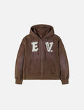 EV and Seagull Patches Embroidery Relax Fit Hoodie Jacket
