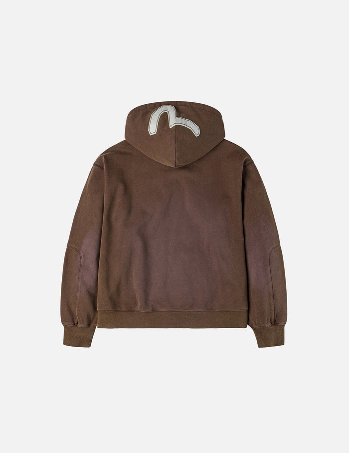 EV and Seagull Patches Embroidery Relax Fit Hoodie Jacket