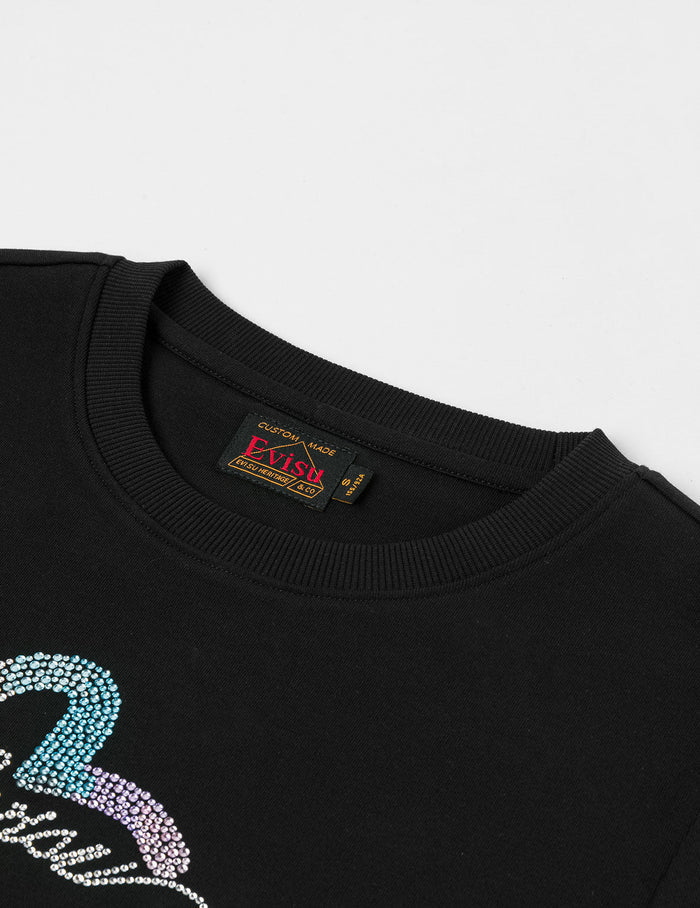 EVISU and Seagull Rhinestone Slim Fit T-shirt