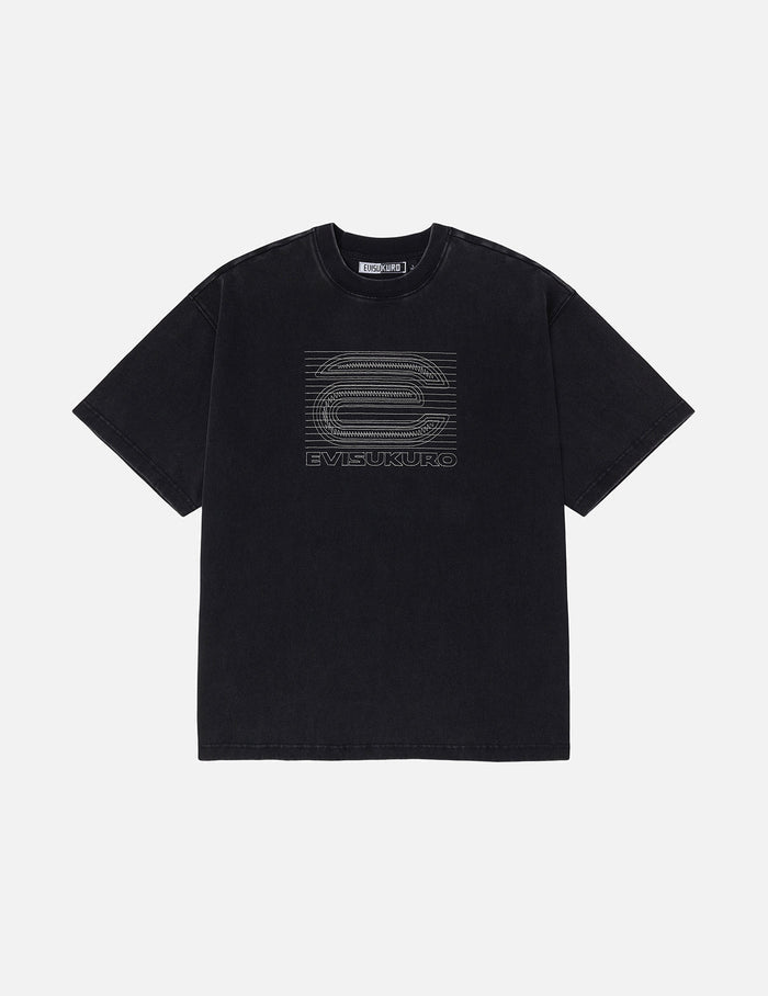 EVISUKURO E Logo Glow-in-the-dark Embroidery Loose Fit T-shirt