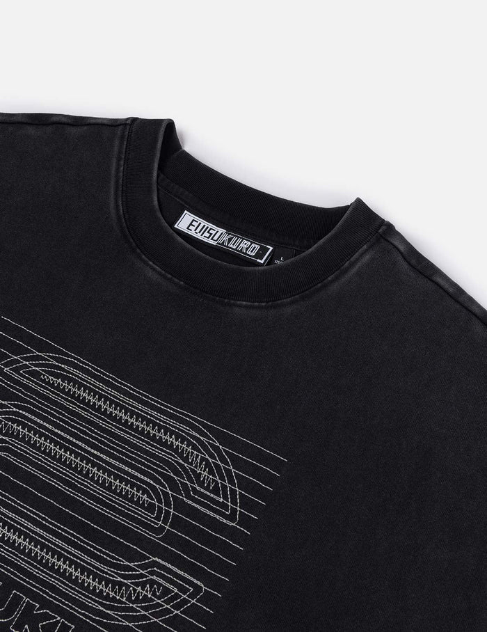 EVISUKURO E Logo Glow-in-the-dark Embroidery Loose Fit T-shirt