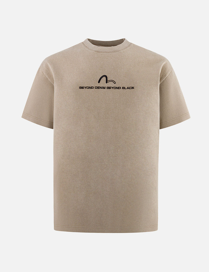 EVISUKURO Embroidery Washed Relax Fit T-shirt