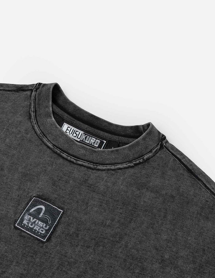 EVISUKURO Label and Seagull Print Oversized  2-in-1 long-sleeve T-shirt