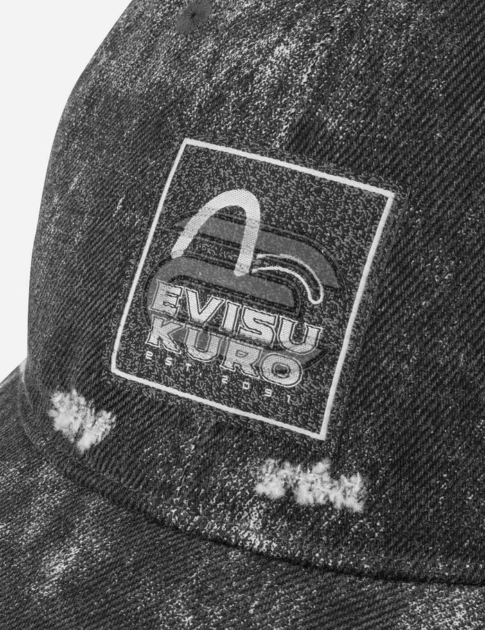 EVISUKURO Label Washed Cap