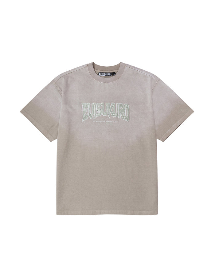 EVISUKURO Waffle Embroidery and Spray Dye Relax Fit T-shirt