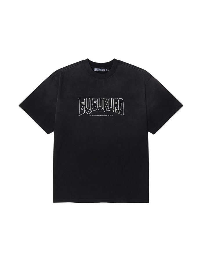 EVISUKURO Waffle Embroidery and Spray Dye Relax Fit T-shirt