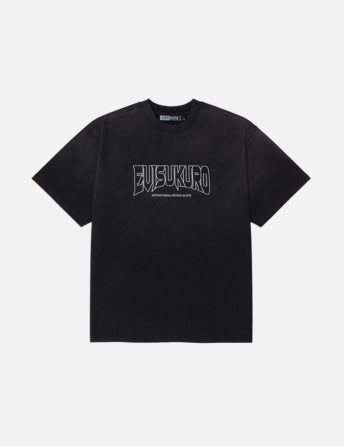EVISUKURO Waffle Embroidery and Spray Dye Relax Fit T-shirt