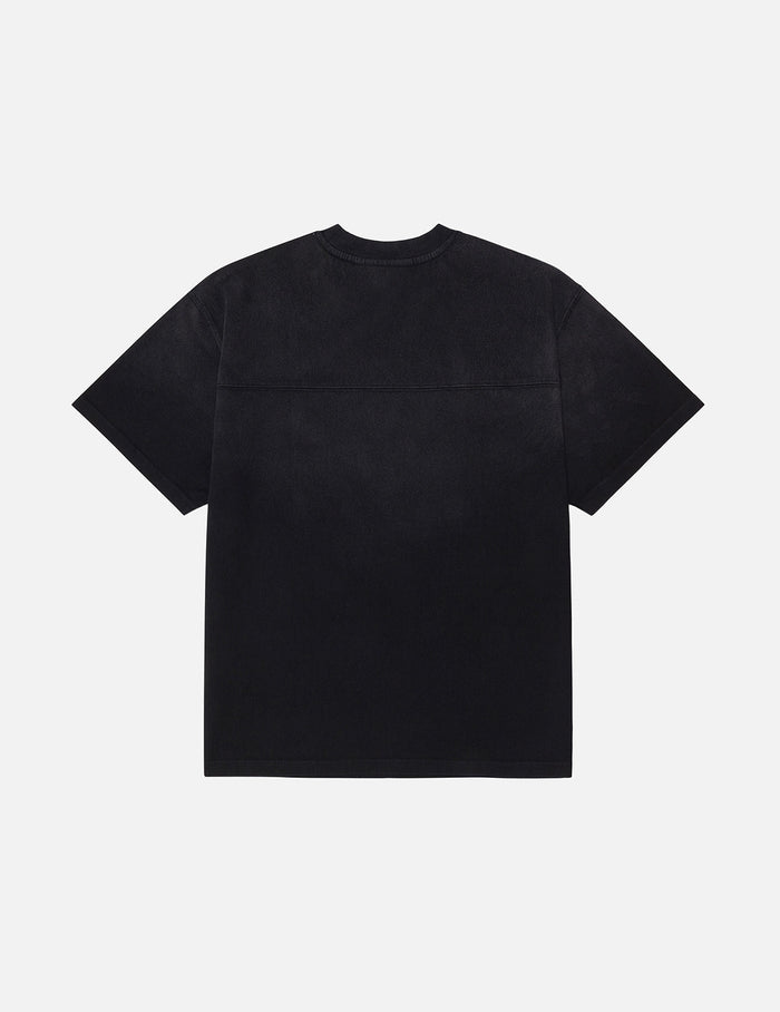 EVISUKURO Waffle Embroidery and Spray Dye Relax Fit T-shirt