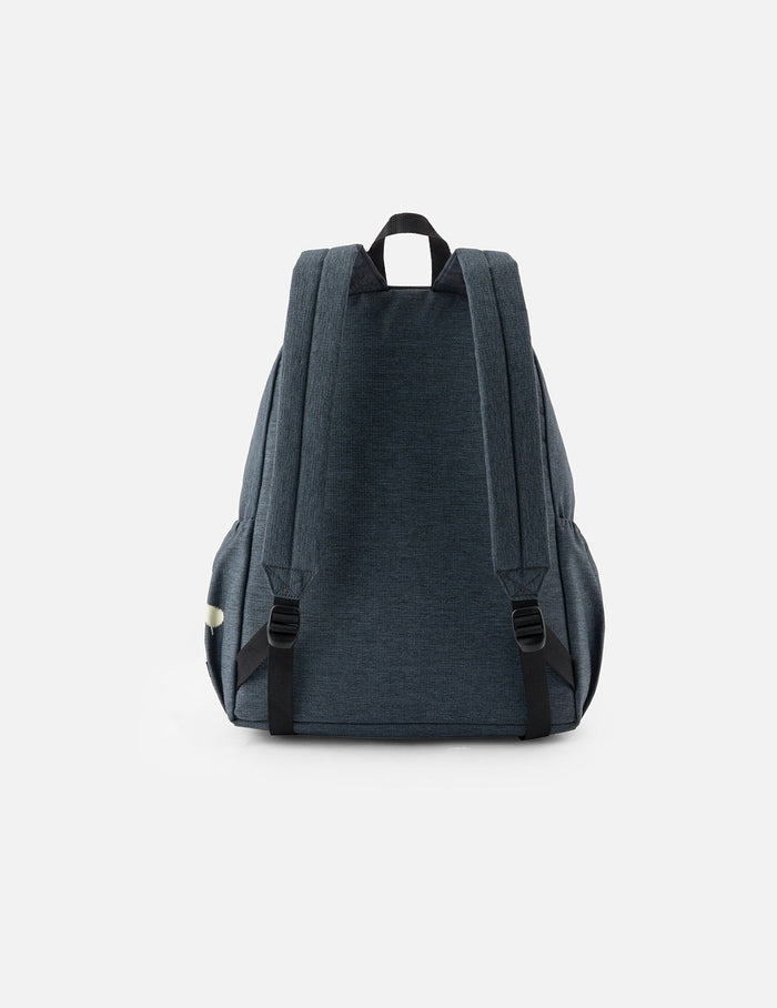 Faux Sticker Logo Print Denim Backpack