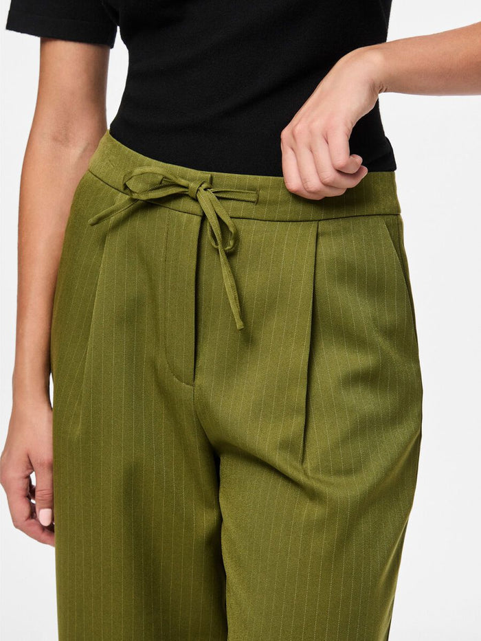 Faye Pinstripe Pants (Sphagnum)