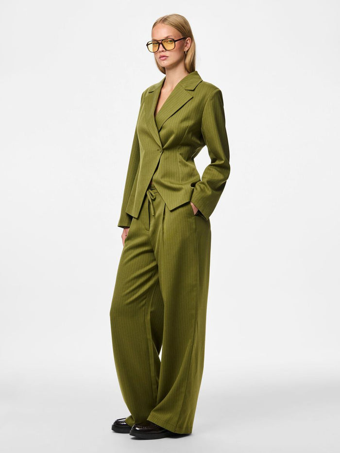 Faye Pinstripe Pants (Sphagnum)