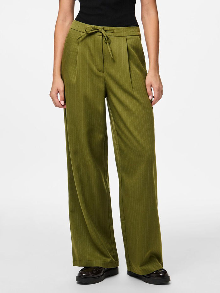 Faye Pinstripe Pants (Sphagnum)
