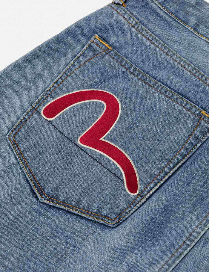 Fisherman Godhead Laser Print Cropped Jeans #2027