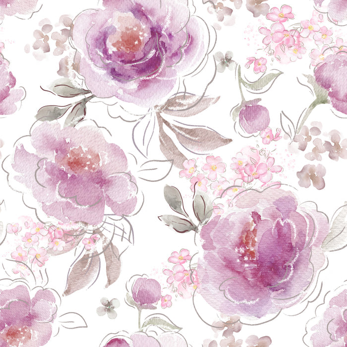 Floral Daria Pink White - Family Fabrics B.V.