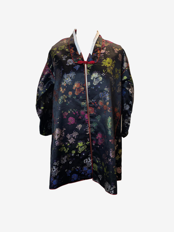 Floral Embroidered Top With Tie Belt