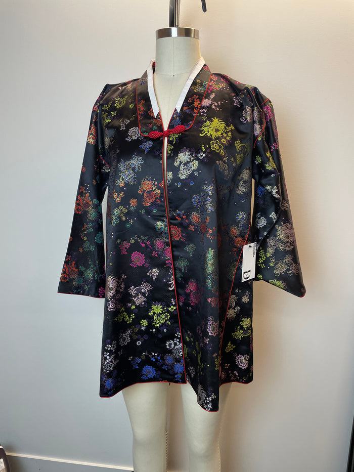 Floral Embroidered Top With Tie Belt image 1