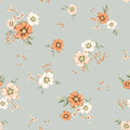 Floral Lori Orange Mint - Family Fabrics B.V.