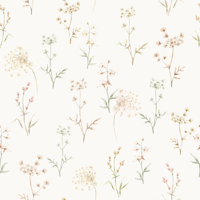 Floral Sanne Green Offwhite - Family Fabrics B.V.