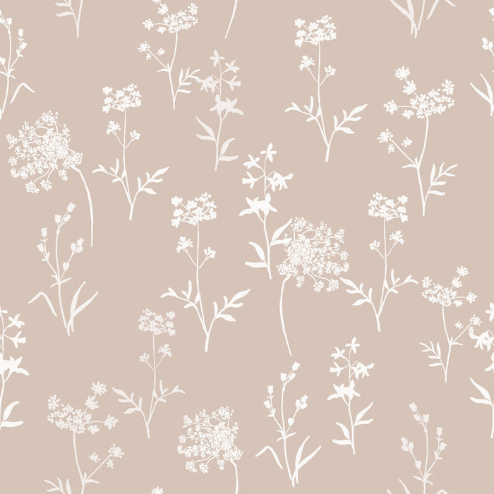 Floral Sanne White Beige - Family Fabrics B.V.