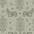 Floral Squirrel Green - Family Fabrics B.V.