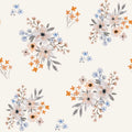 Flower Betty Blue Orange - Family Fabrics B.V.