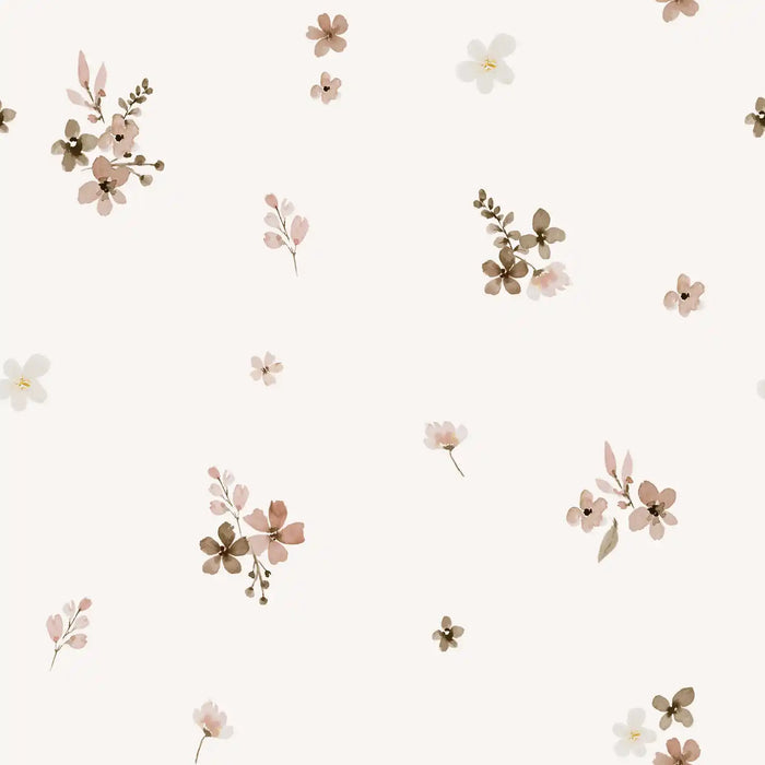 Flower Karla Offwhite Brown Small - Family Fabrics B.V.
