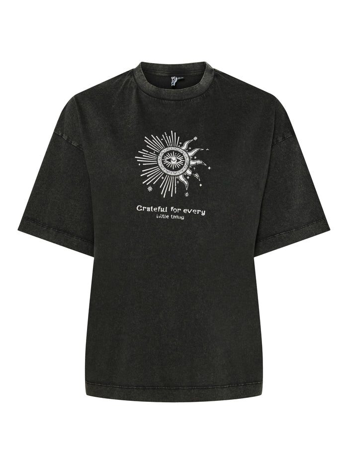 Gabbie Oversized T-Shirt (Black/Grateful)