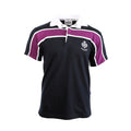 Gents Short Sleeve Purple Stripe Scotland Rugby Shirt