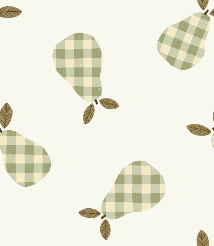 Gingham Pears Green Small - Family Fabrics B.V.