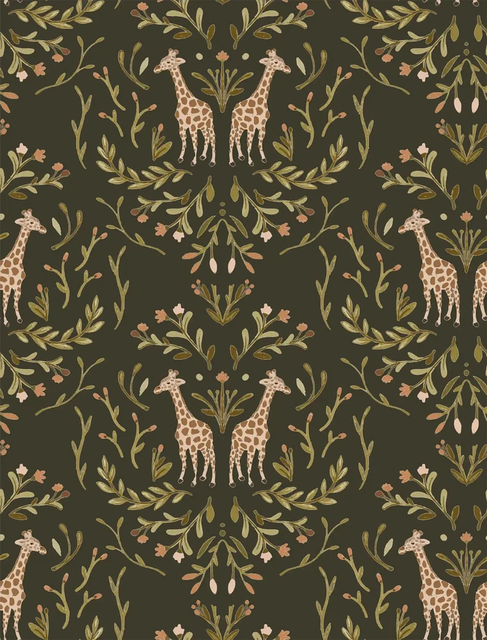 Giraffen Darkgreen - Family Fabrics B.V.