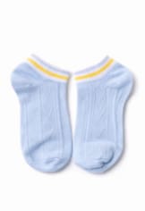 Girls Ankle Socks – Baby Blue Short Socks with White and Yellow Trim