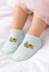 Girls Ankle Socks – Mint Green Short Socks with Kiwi Fruit Print
