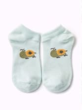Girls Ankle Socks – Mint Green Short Socks with Kiwi Fruit Print