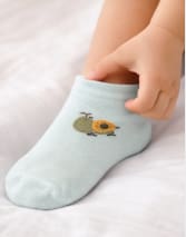 Girls Ankle Socks – Mint Green Short Socks with Kiwi Fruit Print