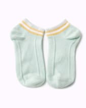 Girls Ankle Socks – Mint Green Short Socks with White and Yellow Trim