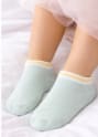 Girls Ankle Socks – Mint Green Short Socks with White and Yellow Trim