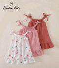 Girls Sleeveless Ruffle Hem Dress Set
