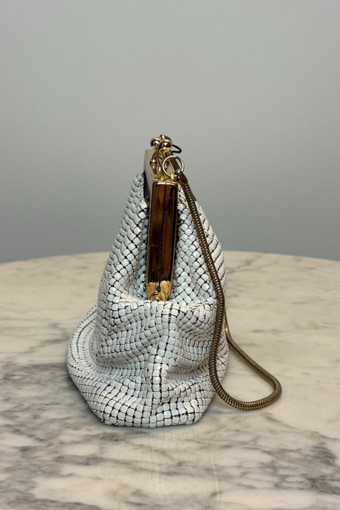 Glomesh White Kiss Clutch Bag image 1