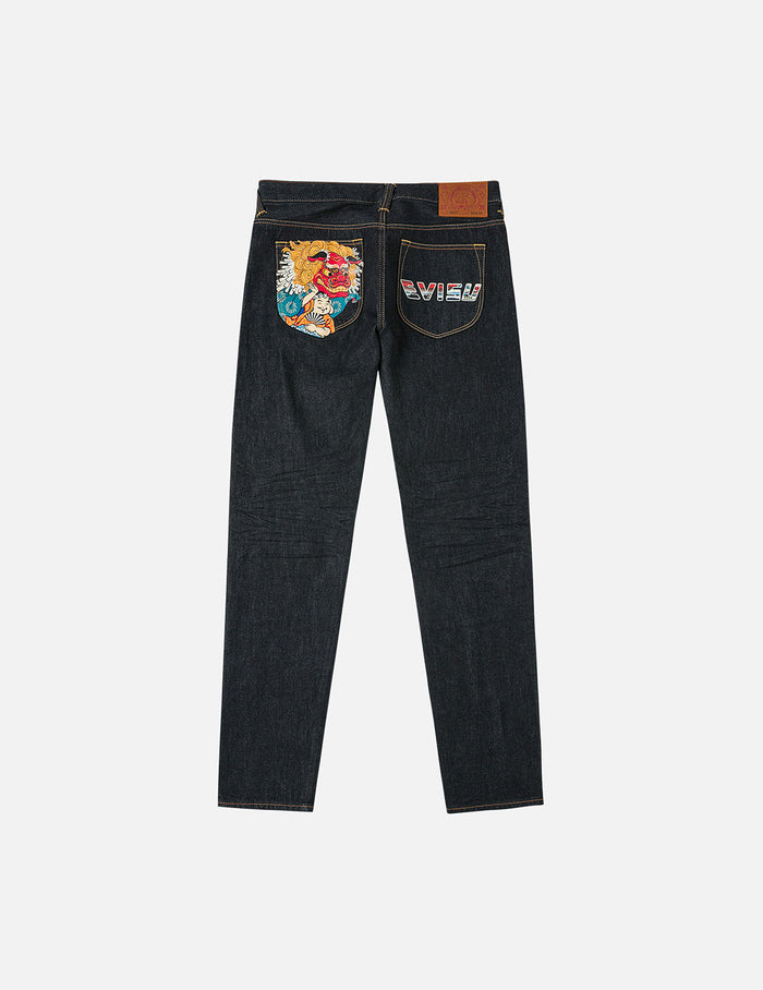 Godhead Lion Dance and Logo Print Taper Fit Jeans #2017