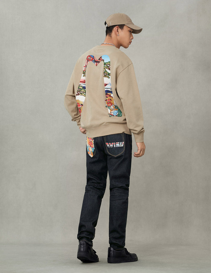 Godhead Lion Dance and Logo Print Taper Fit Jeans #2017
