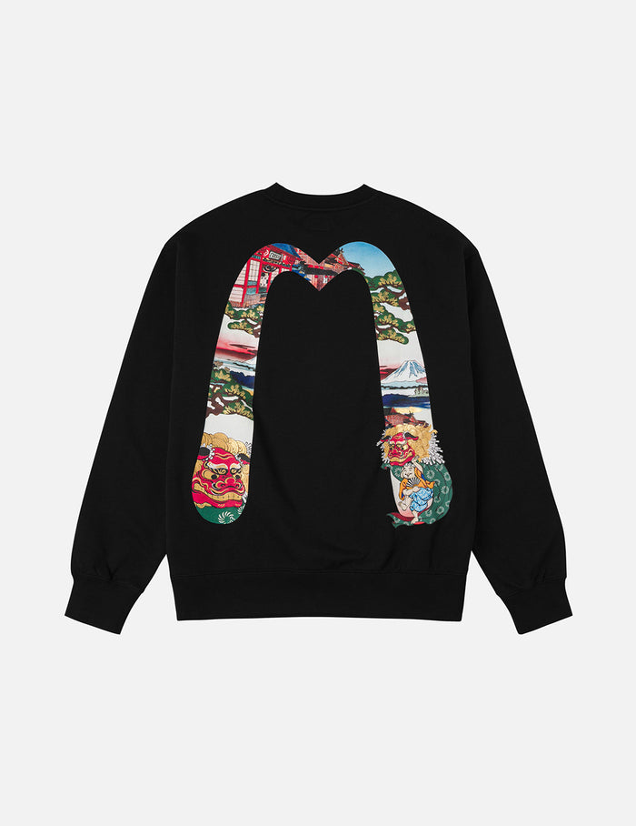 Godhead Lion Dance Daicock Print Loose Fit Sweatshirt