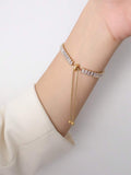 Gold Adjustable Crystal Tennis Bracelet for Women